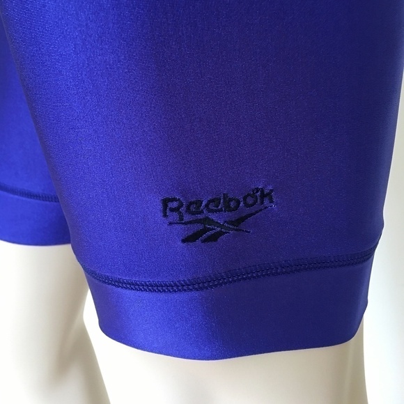 VINTAGE Reebok Spandex Shiny Compression Bike Running Gym Fitness Shorts - Picture 6 of 9